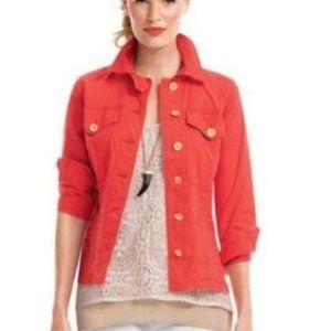 CAbi Taylor Ruffle Jacket Orange Size Medium